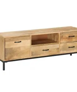 vidaXL TV Cabinet 130x30x45 cm Solid Mango Wood
