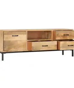 vidaXL TV Cabinet 130x30x45 cm Solid Mango Wood