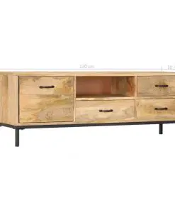 vidaXL TV Cabinet 130x30x45 cm Solid Mango Wood