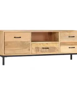 vidaXL TV Cabinet 130x30x45 cm Solid Mango Wood