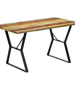 vidaXL Dining Table 140x80x76 cm Solid Reclaimed Wood