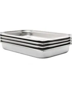 vidaXL Gastronorm Containers 4 pcs GN 1/1 65 mm Stainless Steel