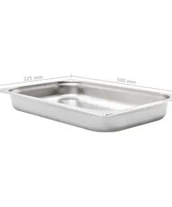vidaXL Gastronorm Containers 4 pcs GN 1/1 65 mm Stainless Steel
