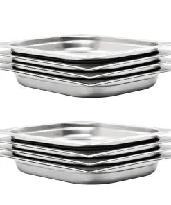 vidaXL Gastronorm Containers 8 pcs GN 1/2 40 mm Stainless Steel