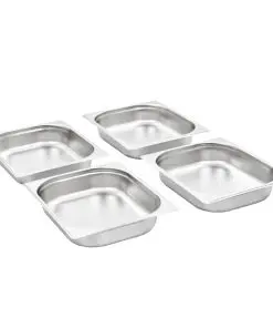 vidaXL Gastronorm Containers 4 pcs GN 1/2 65 mm Stainless Steel