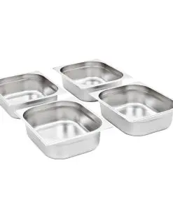 vidaXL Gastronorm Containers 4 pcs GN 1/2 100 mm Stainless Steel