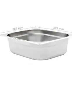 vidaXL Gastronorm Containers 4 pcs GN 1/2 100 mm Stainless Steel