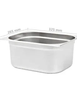 vidaXL Gastronorm Containers 2 pcs GN 1/2 150 mm Stainless Steel