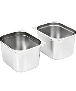 vidaXL Gastronorm Containers 2 pcs GN 1/2 200 mm Stainless Steel