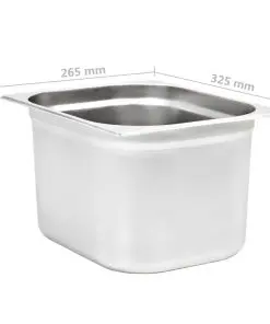 vidaXL Gastronorm Containers 2 pcs GN 1/2 200 mm Stainless Steel