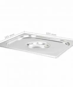 Lids for GN 1/2 Pan 2 pcs Stainless Steel
