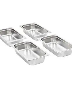 vidaXL Gastronorm Containers 8 pcs GN 1/3 65 mm Stainless Steel