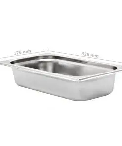 vidaXL Gastronorm Containers 8 pcs GN 1/3 65 mm Stainless Steel