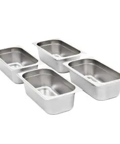 vidaXL Gastronorm Containers 8 pcs GN 1/3 100 mm Stainless Steel