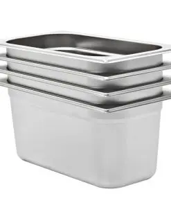 vidaXL Gastronorm Containers 4 pcs GN 1/3 150 mm Stainless Steel