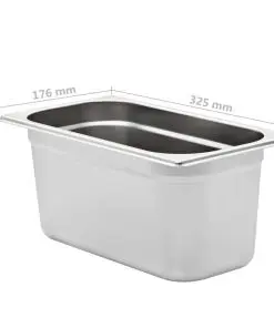 vidaXL Gastronorm Containers 4 pcs GN 1/3 150 mm Stainless Steel