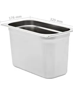 vidaXL Gastronorm Containers 4 pcs GN 1/3 200 mm Stainless Steel