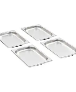 vidaXL Gastronorm Containers 12 pcs GN 1/4 20 mm Stainless Steel