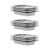 vidaXL Gastronorm Containers 12 pcs GN 1/4 40 mm Stainless Steel