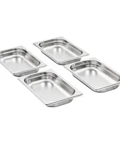 vidaXL Gastronorm Containers 12 pcs GN 1/4 40 mm Stainless Steel