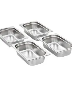vidaXL Gastronorm Containers 8 pcs GN 1/4 65 mm Stainless Steel