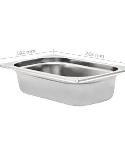 vidaXL Gastronorm Containers 8 pcs GN 1/4 65 mm Stainless Steel