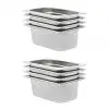 vidaXL Gastronorm Containers 8 pcs GN 1/4 100 mm Stainless Steel vidaXL Gastronorm Containers 8 pcs GN 1/4 100 mm Stainless Steel