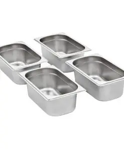 vidaXL Gastronorm Containers 8 pcs GN 1/4 100 mm Stainless Steel
