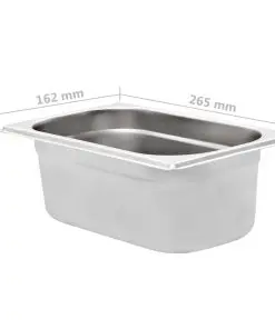 vidaXL Gastronorm Containers 8 pcs GN 1/4 100 mm Stainless Steel