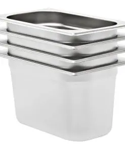 vidaXL Gastronorm Containers 4 pcs GN 1/4 150 mm Stainless Steel