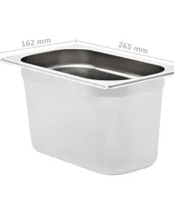 vidaXL Gastronorm Containers 4 pcs GN 1/4 150 mm Stainless Steel