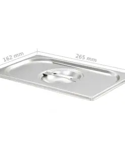 Lids for GN 1/4 Pan 4 pcs Stainless Steel