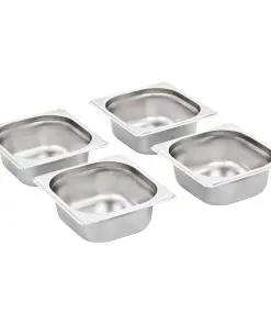 vidaXL Gastronorm Containers 12 pcs GN 1/6 65 mm Stainless Steel