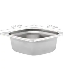 vidaXL Gastronorm Containers 12 pcs GN 1/6 65 mm Stainless Steel