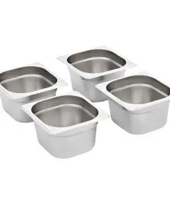 vidaXL Gastronorm Containers 12 pcs GN 1/6 100 mm Stainless Steel