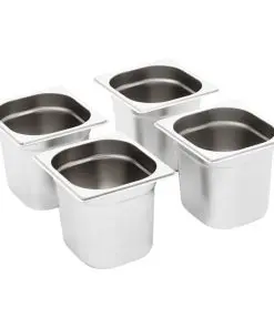 vidaXL Gastronorm Containers 8 pcs GN 1/6 150 mm Stainless Steel