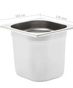 vidaXL Gastronorm Containers 8 pcs GN 1/6 150 mm Stainless Steel
