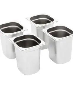 vidaXL Gastronorm Containers 8 pcs GN 1/6 200 mm Stainless Steel