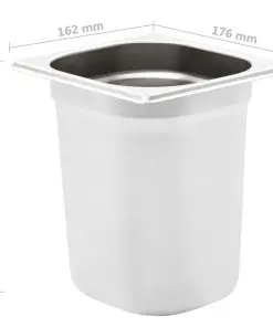 vidaXL Gastronorm Containers 8 pcs GN 1/6 200 mm Stainless Steel