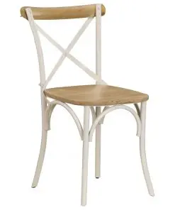 vidaXL Cross Chairs 2 pcs White Solid Mango Wood