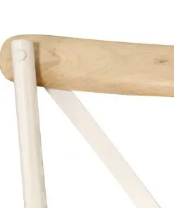 vidaXL Cross Chairs 2 pcs White Solid Mango Wood