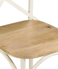 vidaXL Cross Chairs 2 pcs White Solid Mango Wood
