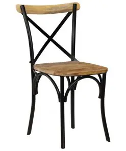 vidaXL Cross Chairs 2 pcs Solid Mango Wood 51x52x84 cm Black