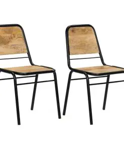 vidaXL Dining Chairs 2 pcs Solid Mango Wood