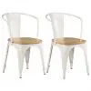 vidaXL Dining Chairs 2 pcs White Solid Mango Wood