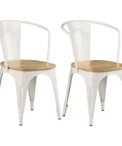vidaXL Dining Chairs 2 pcs White Solid Mango Wood
