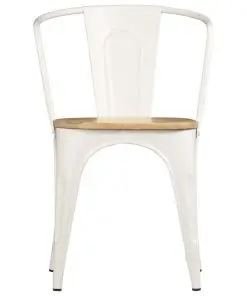 vidaXL Dining Chairs 2 pcs White Solid Mango Wood