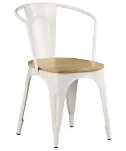 vidaXL Dining Chairs 2 pcs White Solid Mango Wood