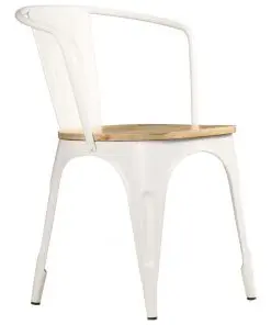 vidaXL Dining Chairs 2 pcs White Solid Mango Wood