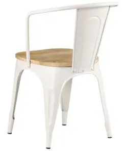 vidaXL Dining Chairs 2 pcs White Solid Mango Wood